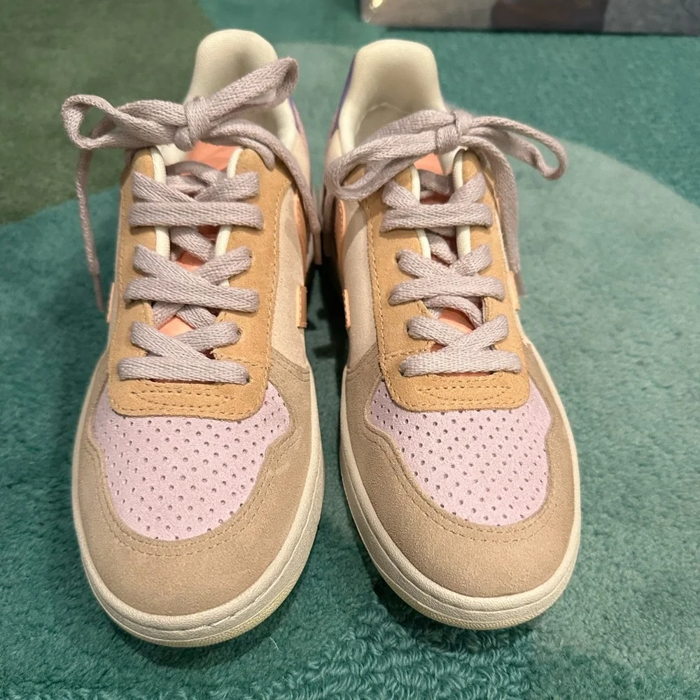 Veja NEARLY NEW V-10 peach multico suede - tan, pink, purple, beige sneaker - 6 - Picture 6 of 16